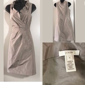 J. Crew 100% silk sz 6 ruffle sheath dress